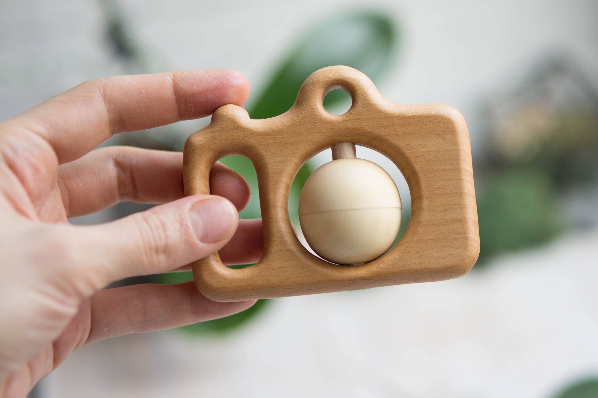 Traditional wooden camera rattle