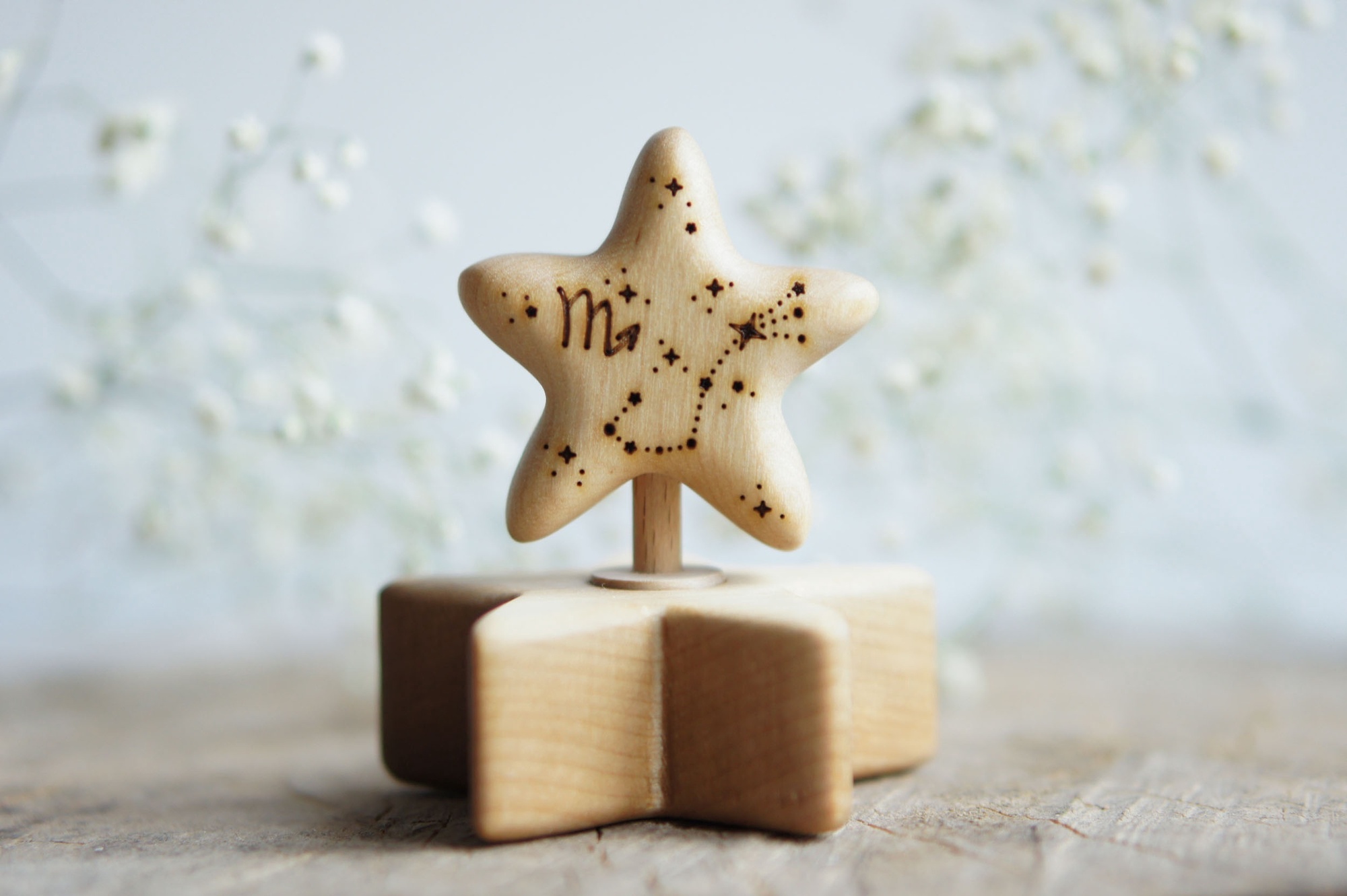 Wooden star zodiac Scorpio
