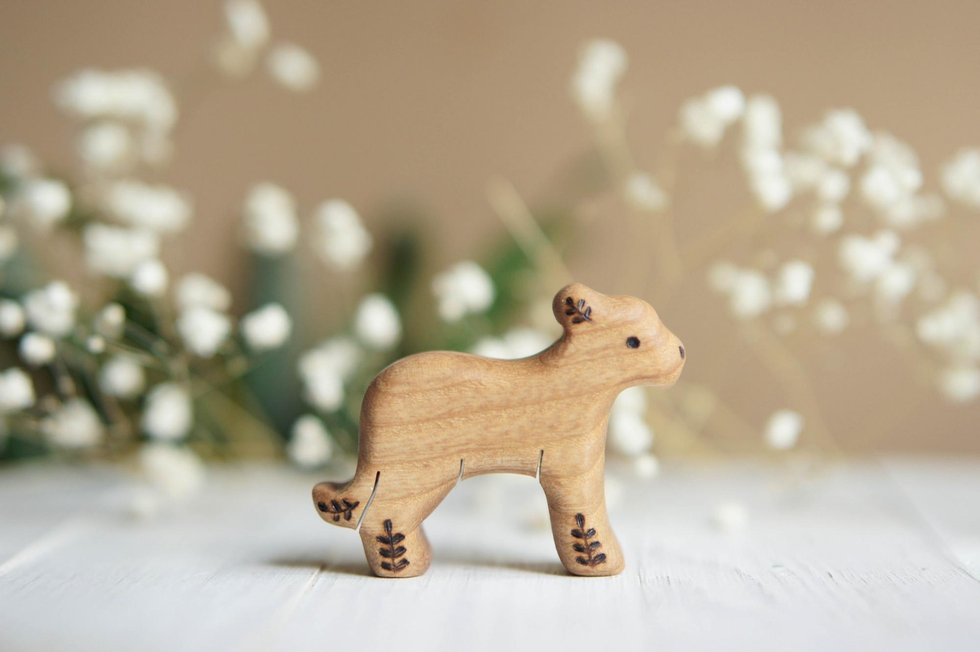Wooden lion baby toy
