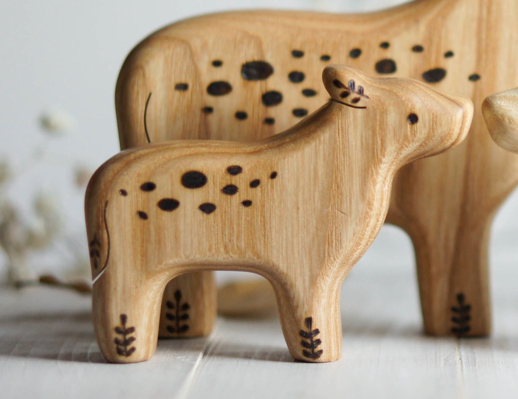 Wooden calf toy