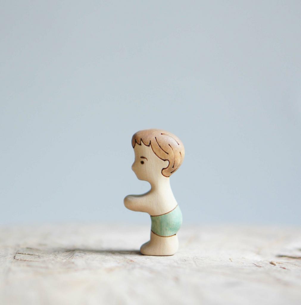 Boy younger  wooden toy (bright skin)