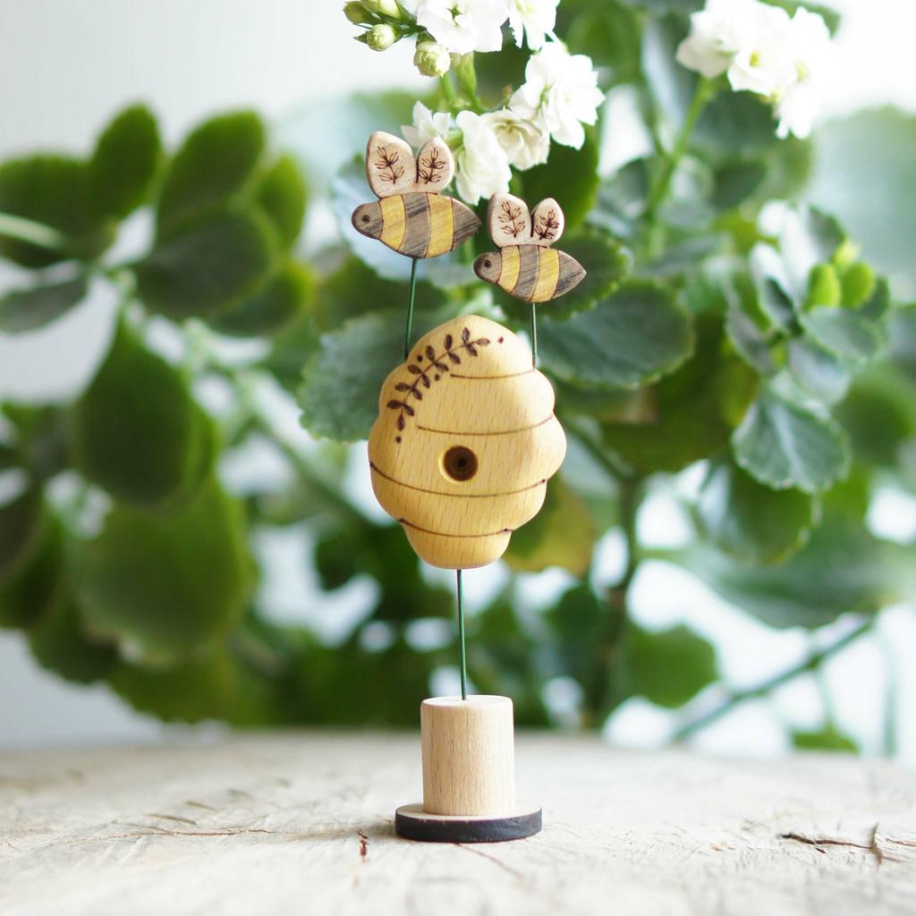 Hive with bees ornament for Birthday ring