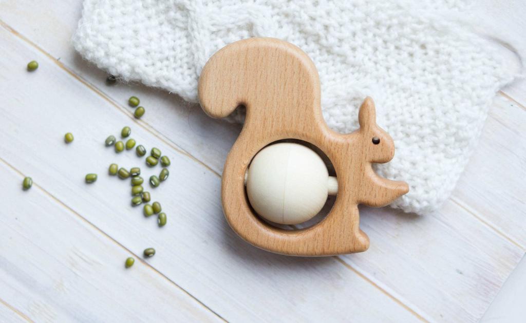 Traditional wooden squirrel1 rattle