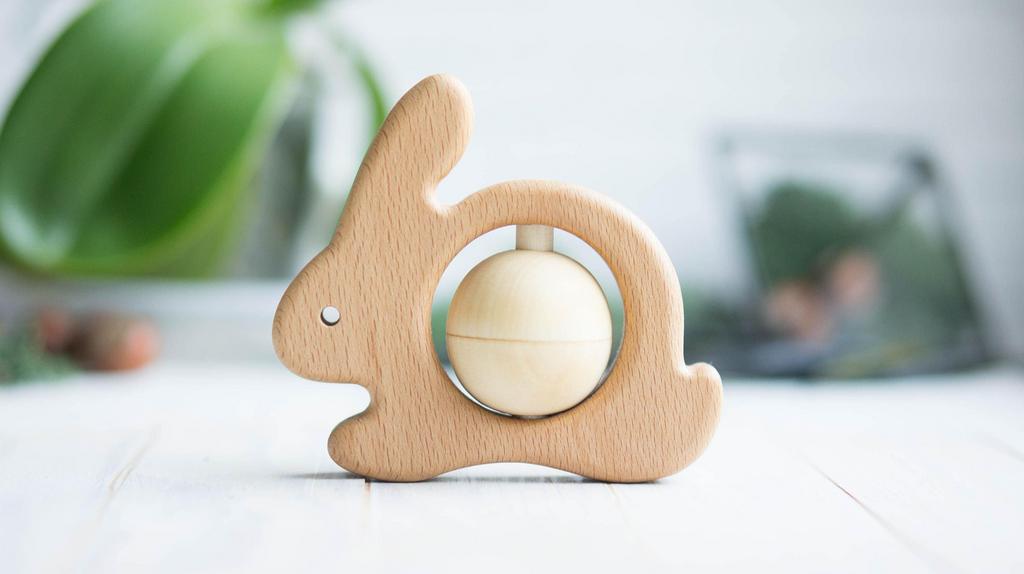 Traditional wooden hare rattle