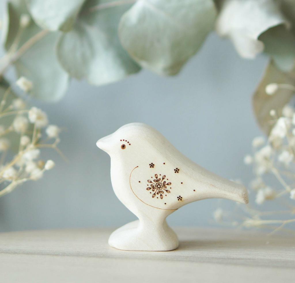 Wooden bird (natural with sparkle)