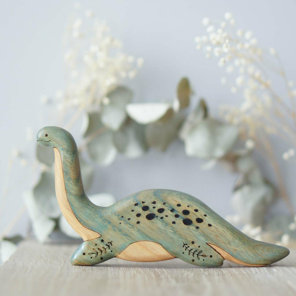Plesiosaur wooden toy (colored)