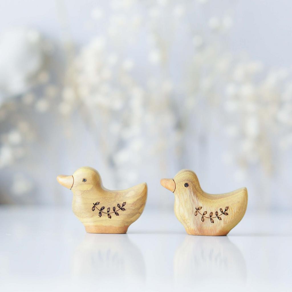 Wooden duckling set 2 pcs toy (colored)