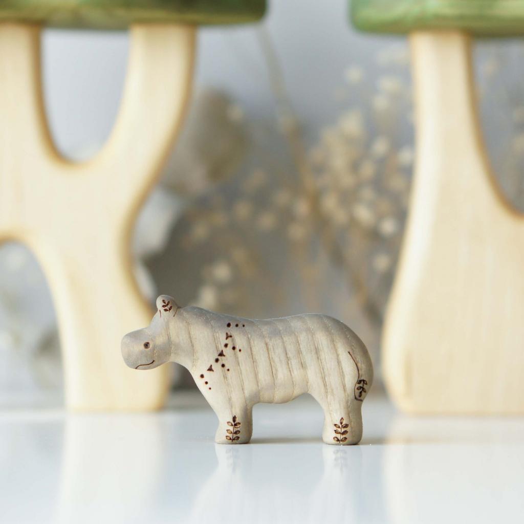 Rhino baby wooden toy (colored)