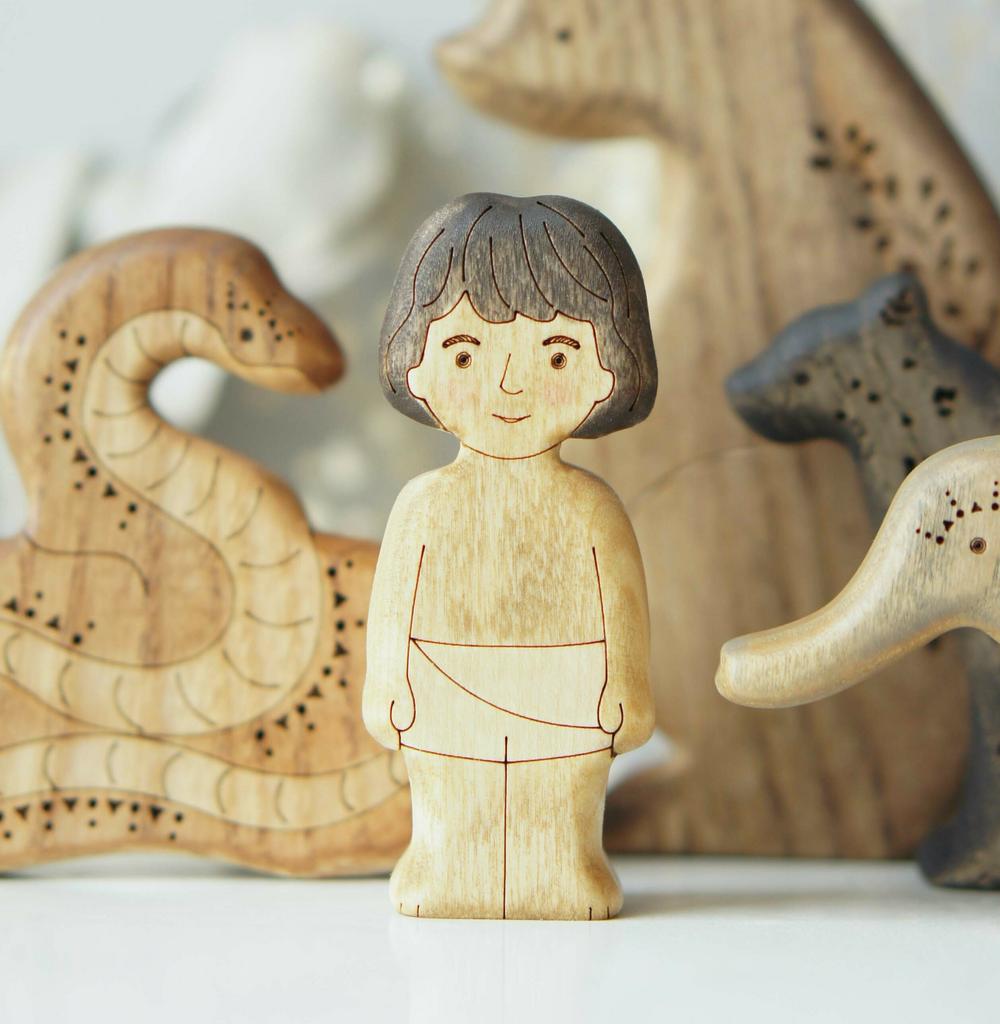Mowgli boy wooden toy