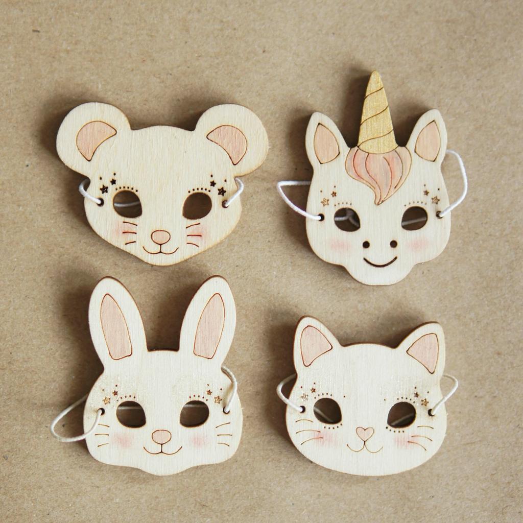 Cute Masks  (set of 4 pieces) (with sparkle)