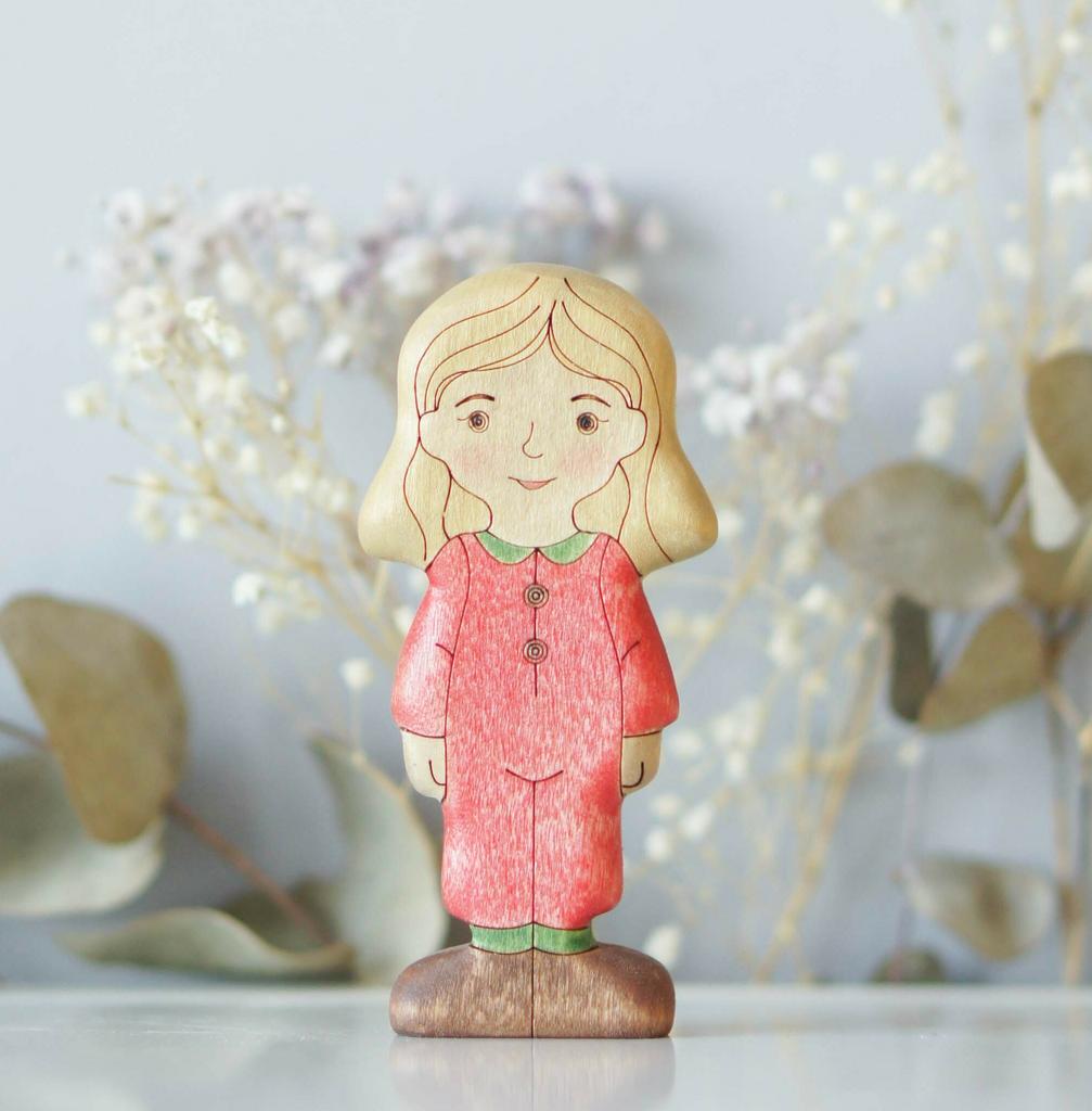 Girl (in red) blonde (light skin)