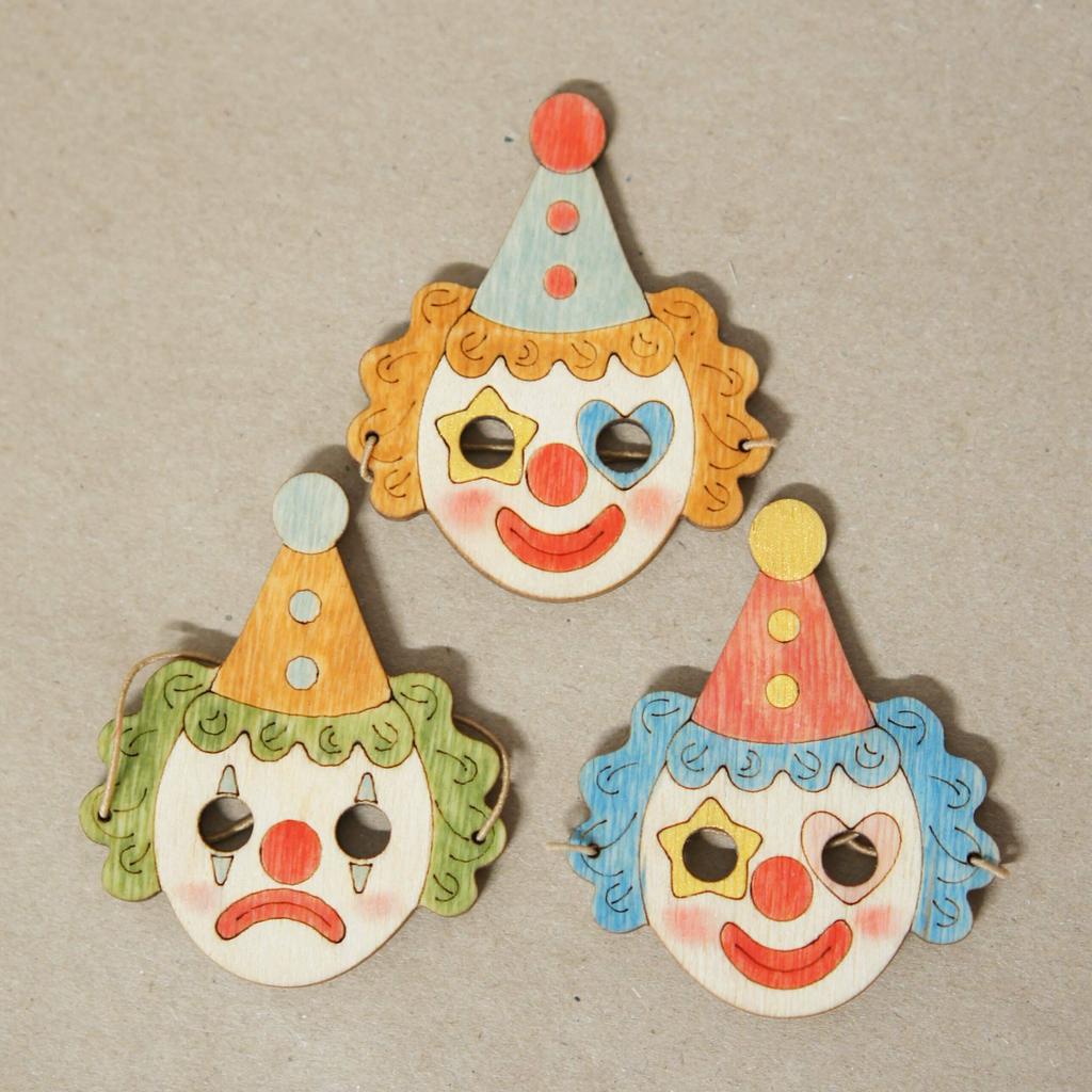 Circus masks (3 pieces) (color) (with sparkle)