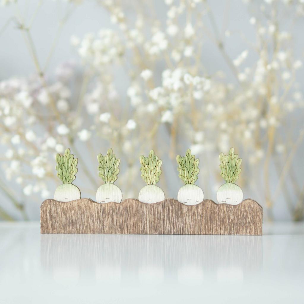 Garden bed with daikon (set of 5)