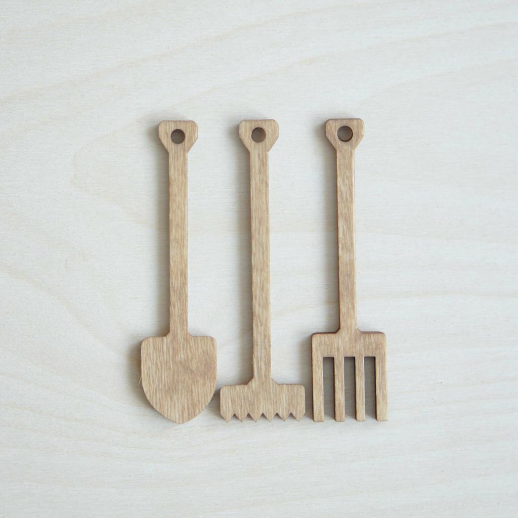 Garden tools set (shovel, pitchfork, rake)