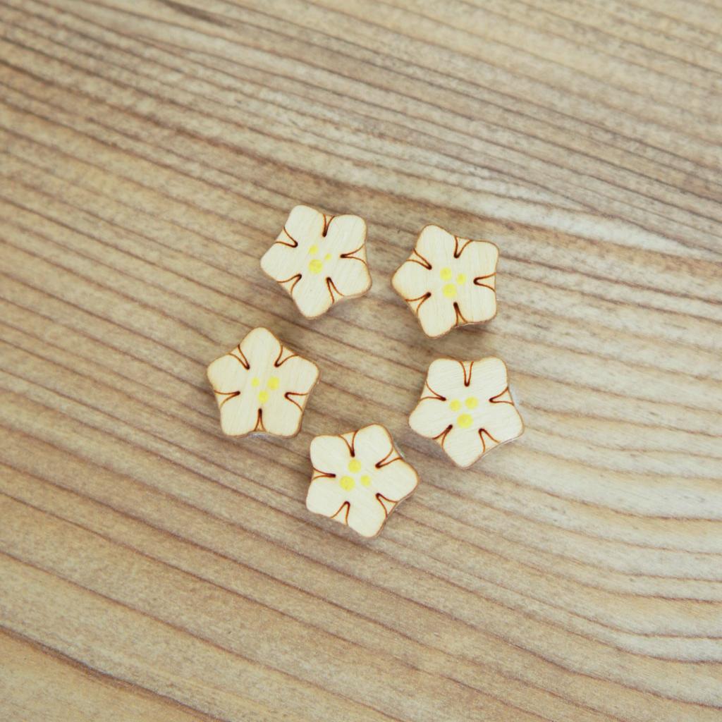 Flowers (set of 5) white (with Velcro)