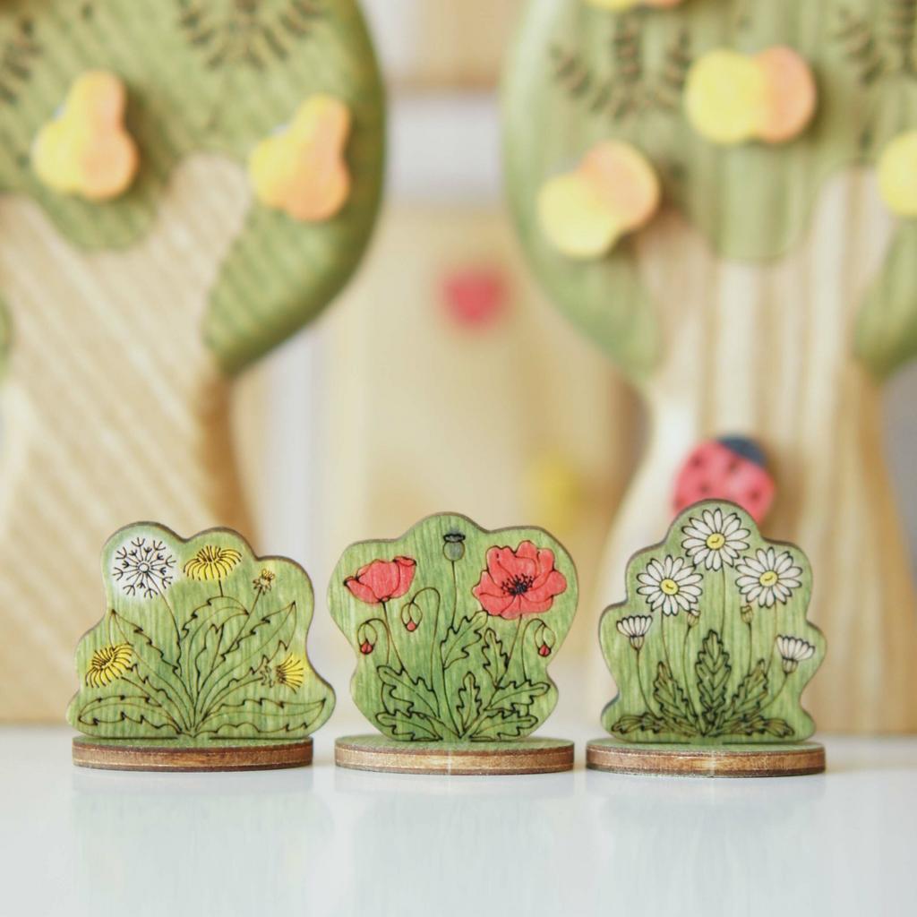 Wild flowers set 3 pcs