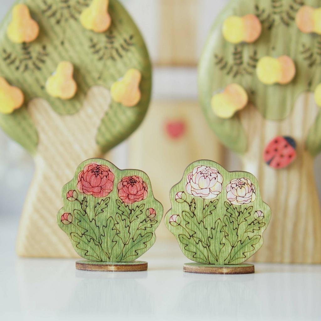 Peony bush set 2 pcs