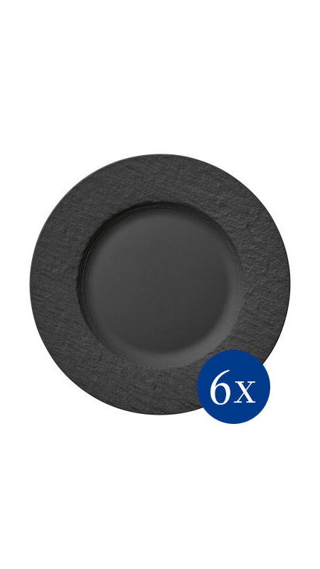 Набор обеденных тарелок (6шт) 27 см Villeroy & Boch Manufacture Rock Black Matt