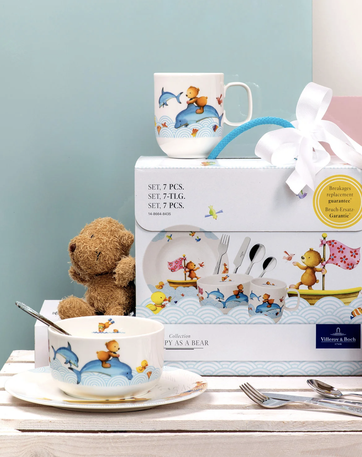 Детский набор Hungry Bear 7 предметов, премиальный фарфор Villeroy&Boch