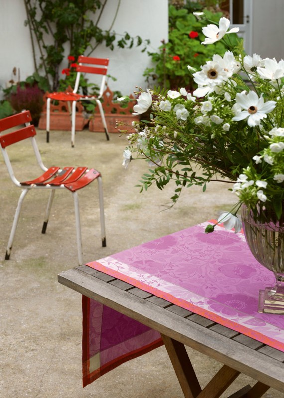 Набор салфеток Цикламен Виктория (Cyclamen Victoria) 58*58 cм, 4 шт., бренд: Ле Жаккард Фронсэ (Le Jacquard Français)