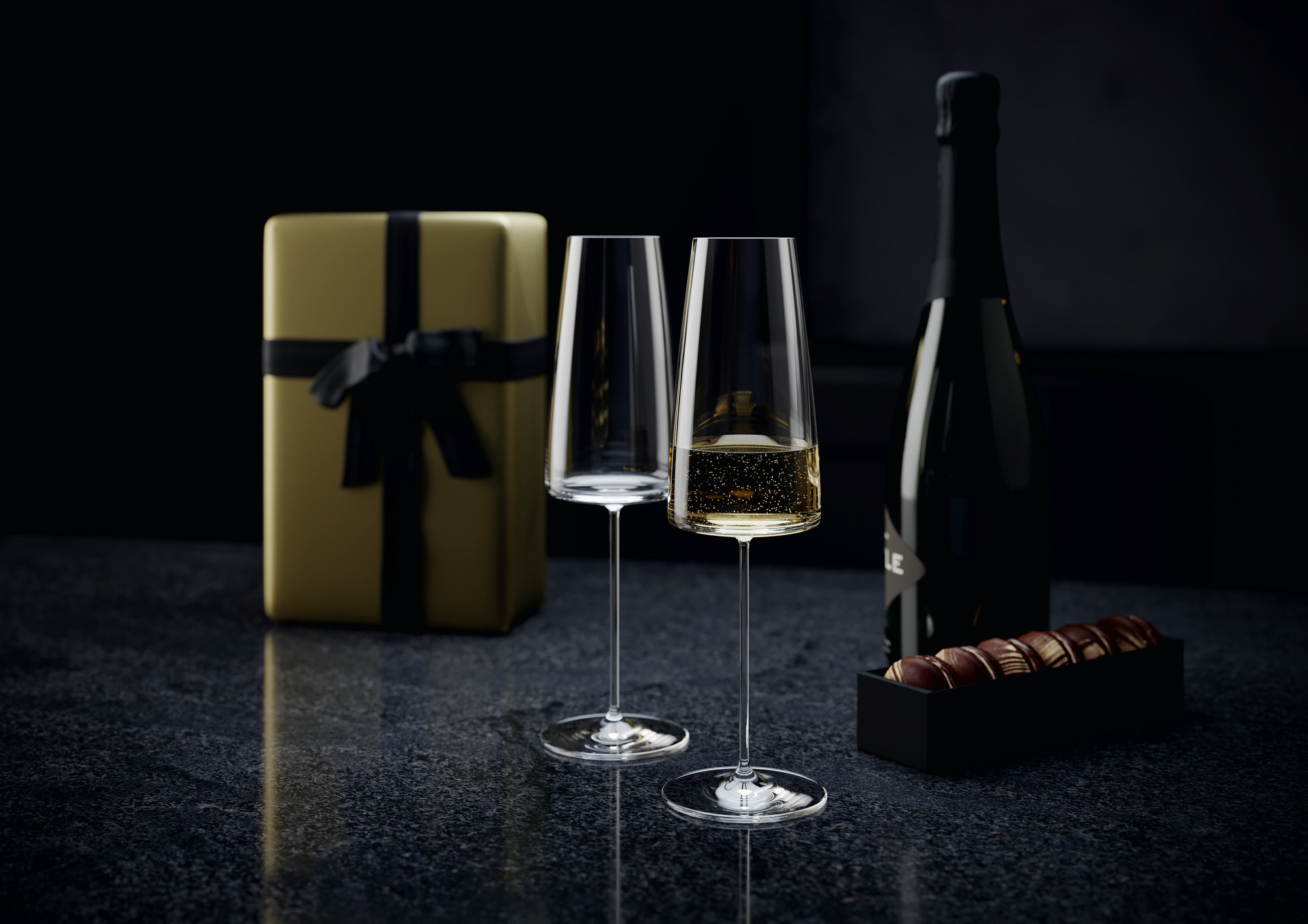 Набор их 2х бокалов для шампанского MetroChic, 450 мл