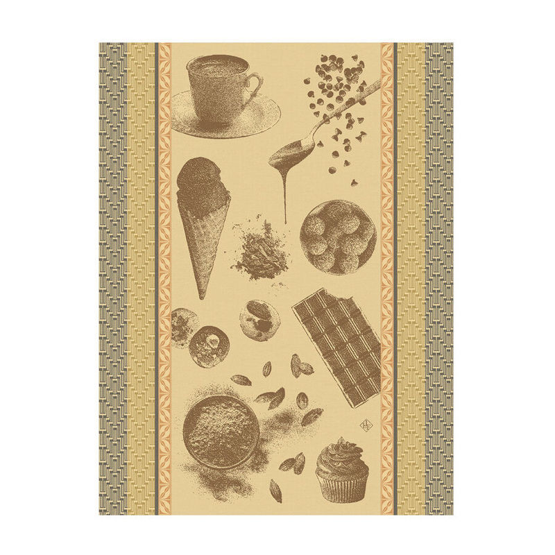 Кухонное полотенце Рецепты из шоколада (Chocolats recettes) 60*80 см, бренд: Ле Жаккард Фронсэ (Le Jacquard Français)