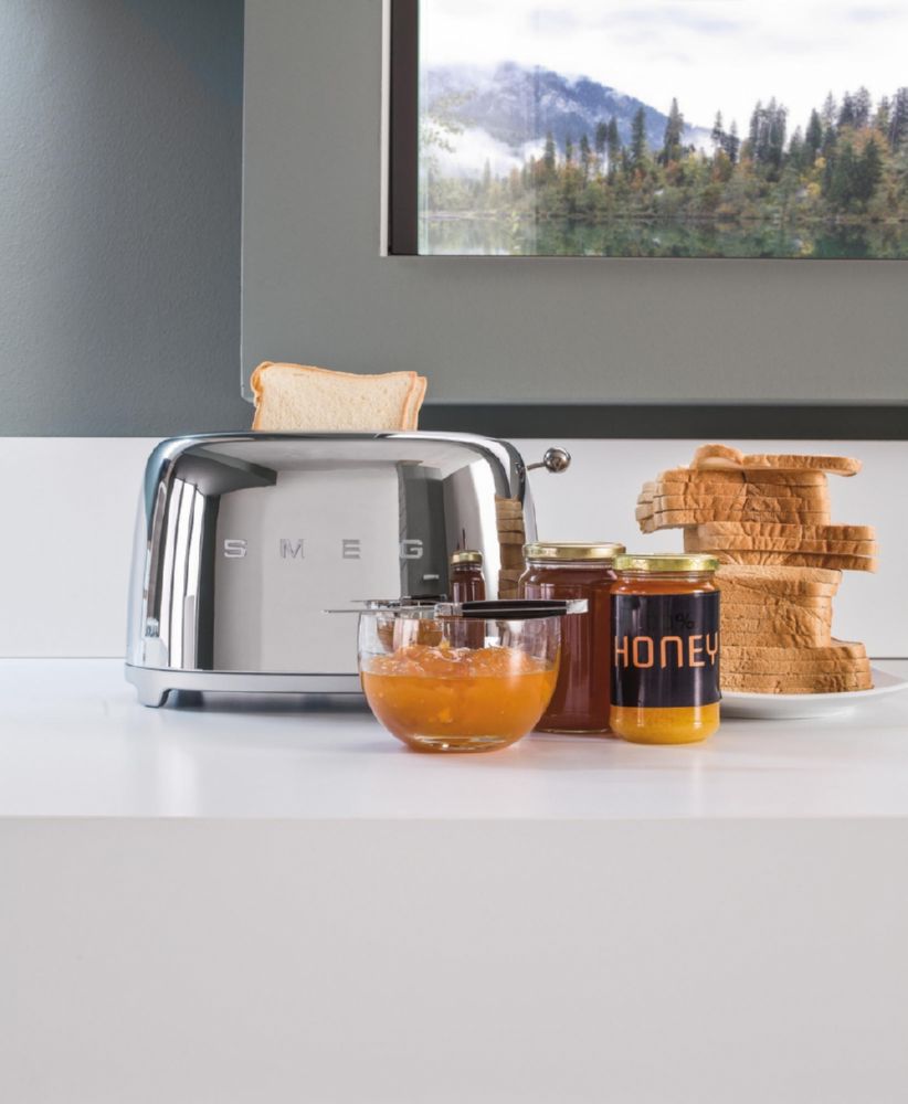 SMEG Тостер на 2 ломтика, полированная сталь
