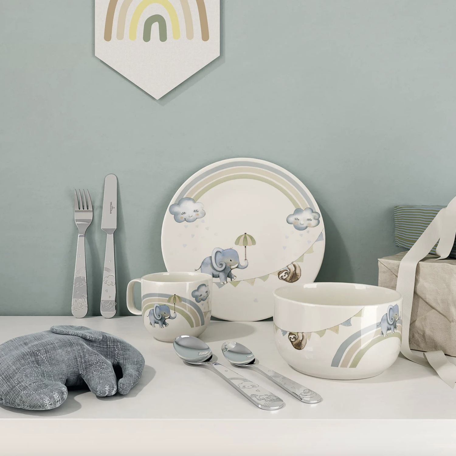 Детский набор Walk like an Elephant Kids 7 предметов, премиальный фарфор Villeroy&Boch