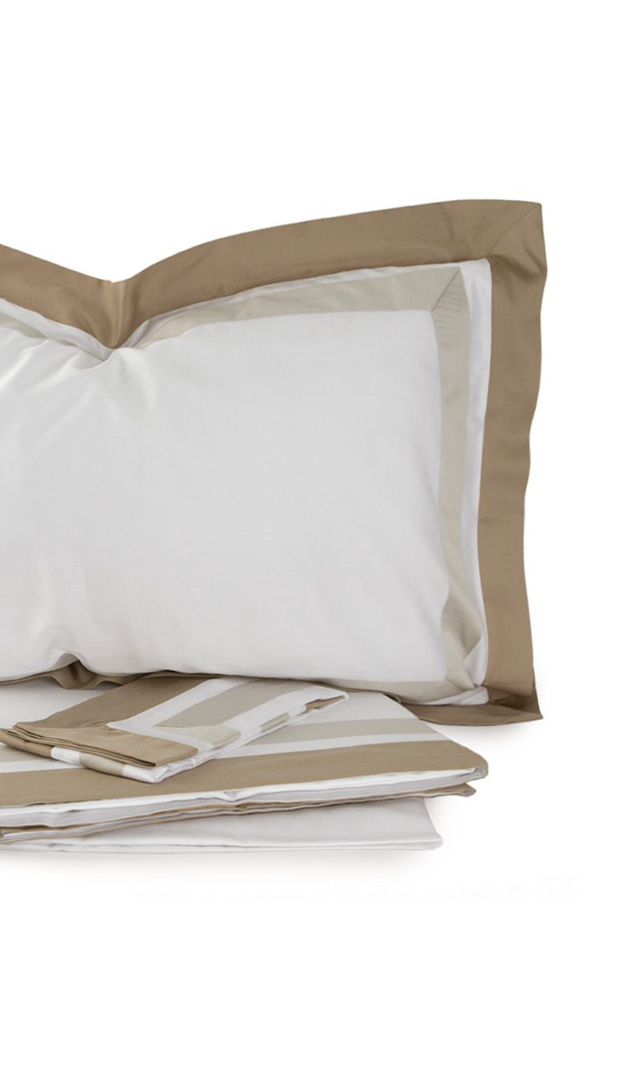 Постельное белье двуспальное Ту тонс (Two Tones), бежевый кант,  бренд: Мирабелло (Mirabello)