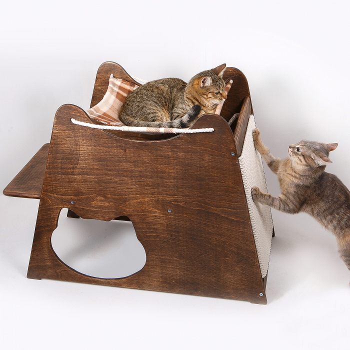 Напольный комплекс с когтеточкой и гамаком для кошек (арт. 30446792)