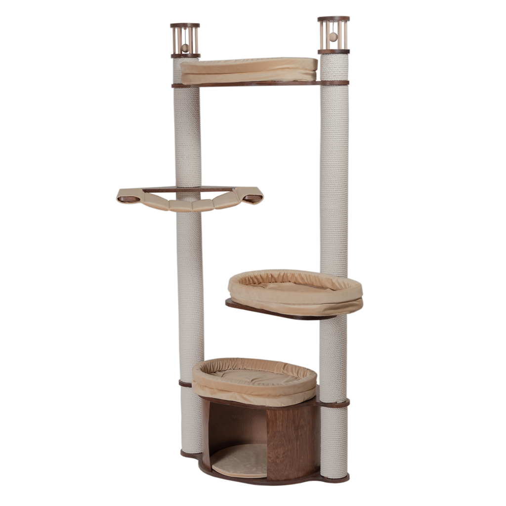 Игровой напольный комплекс с лежанками для кота и домиком 179 см