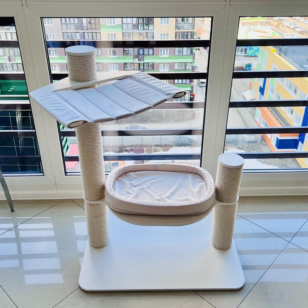 Когтеточка-лежанка. Маленький игровой комплекс для кошки 105 см