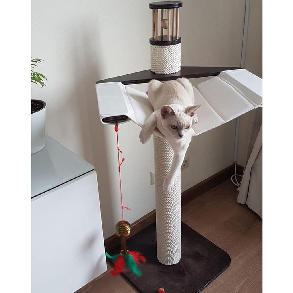 Напольная когтеточка с хлопковым канатом и гамаком 110 см