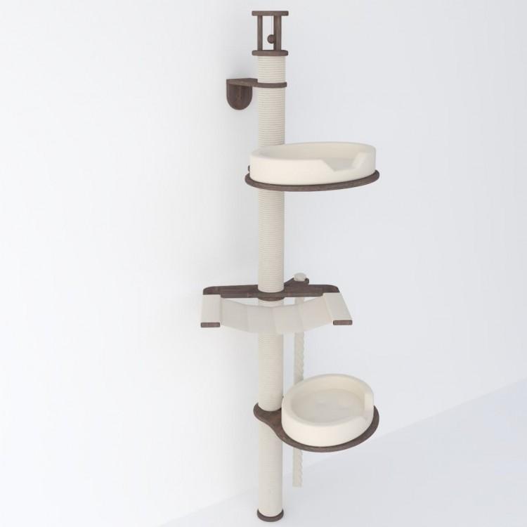 Комплекс кошки крепится к стене с когтеточкой (арт. KKS6)