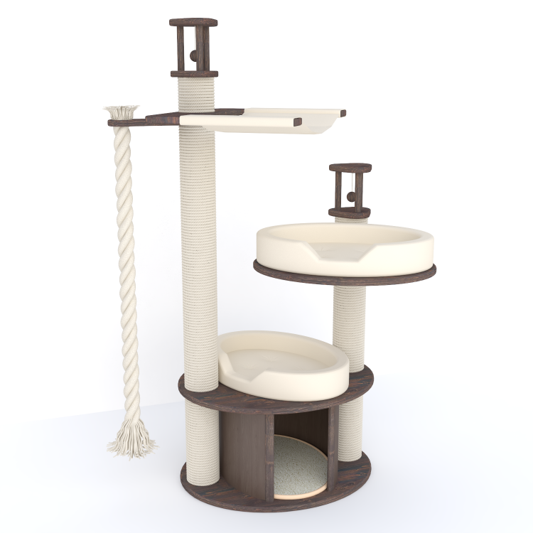 Комплекс - когтеточка с гамаком - лежанка и домиком для кошек и собак (арт. NPM42)