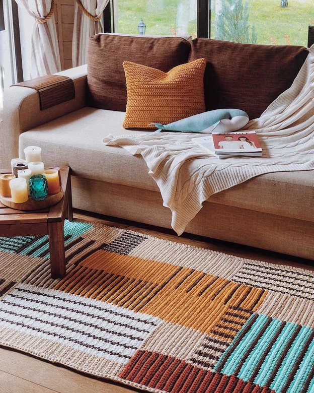 ОПИСАНИЕ ВЯЗАНИЯ КОВРА "ДЫХАНИЕ ОСЕНИ"