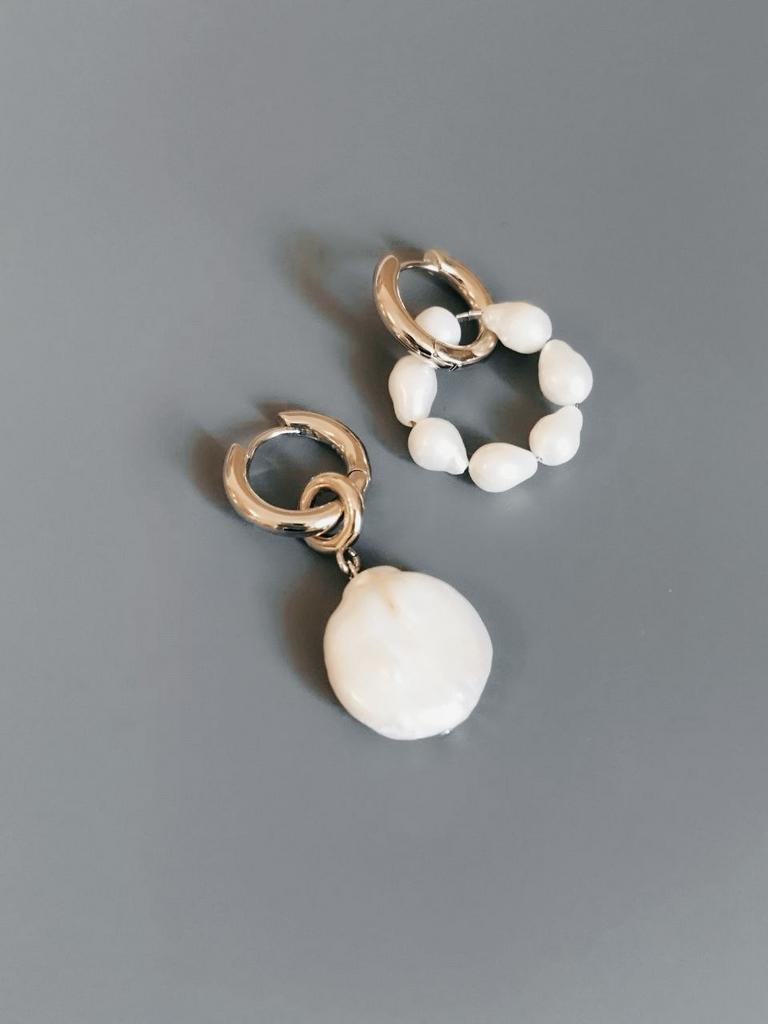 Серьги Конго с подвесками из жемчуга