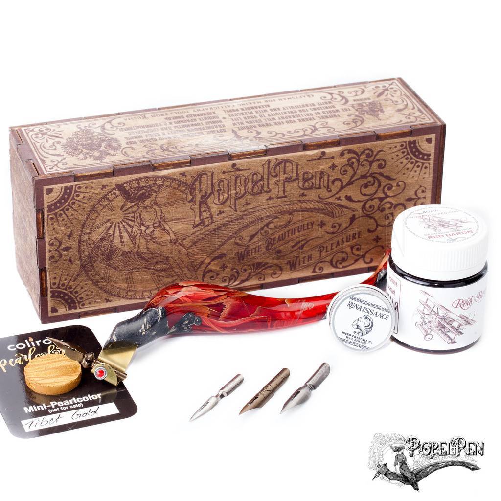 Obliquepenholder CHERRY CORN FLAME с подставкой (предзаказ)