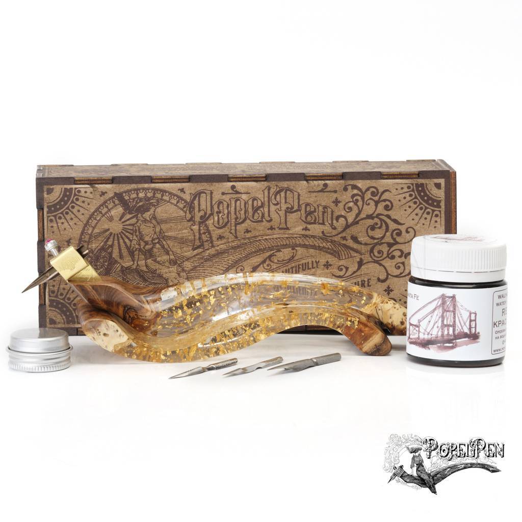 Obliquepenholder Golden Ghinese Dragon