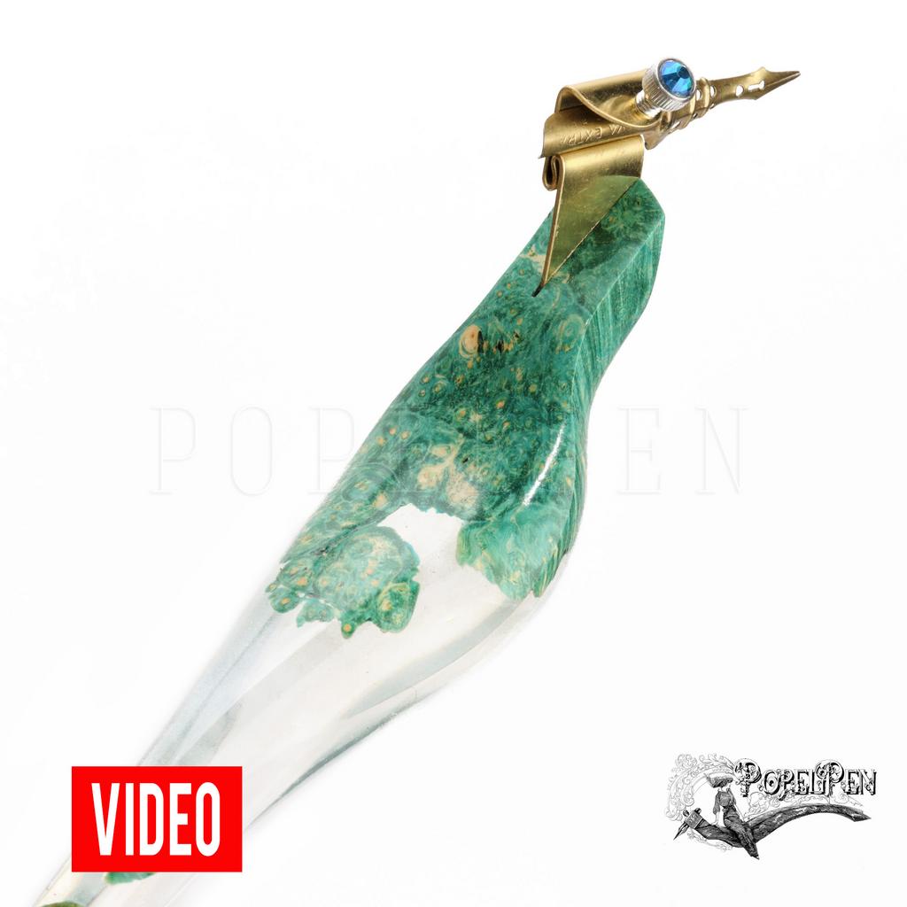 Oblique penholder Malchite And Ice 001