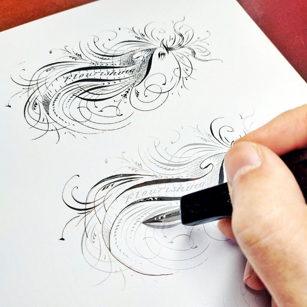 Прописи Flourishing bird