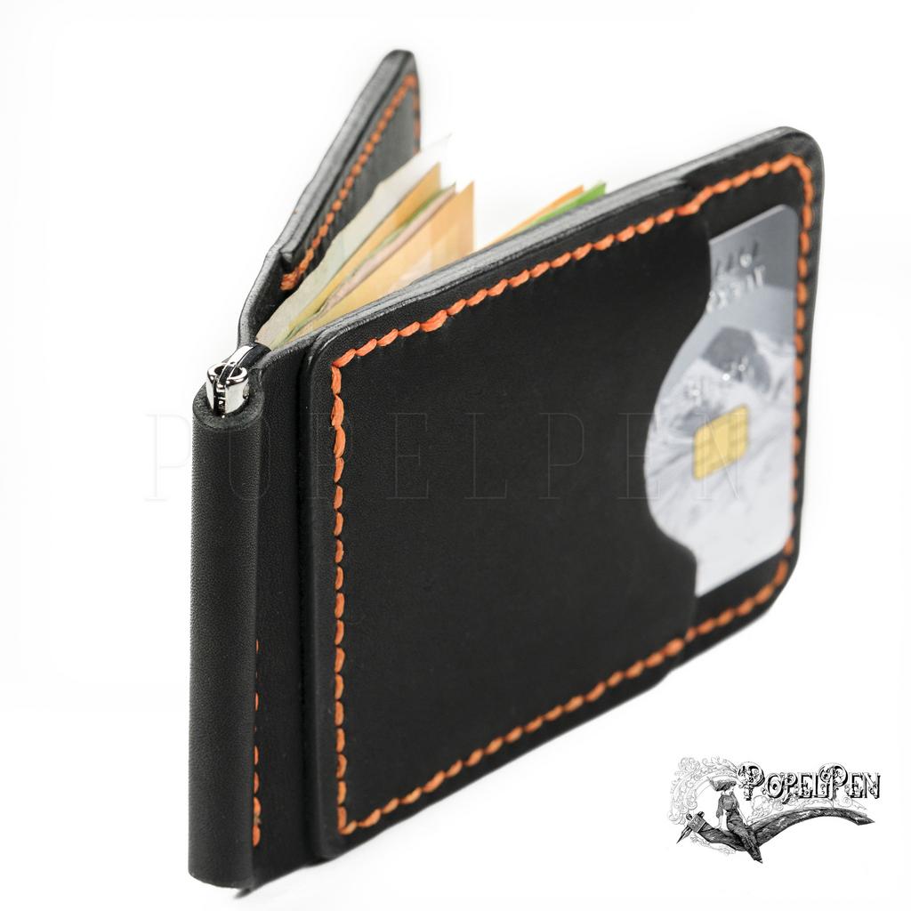 Зажим для денег "Харлей". Кожа