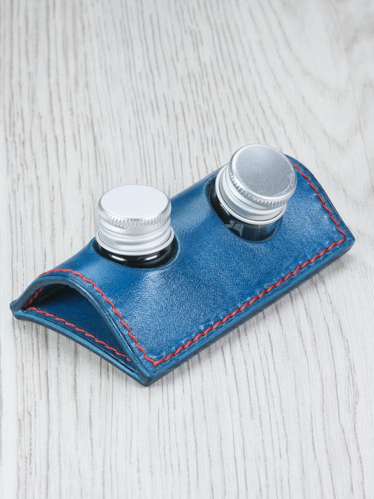 Чернильница Ocean Blue (red) .  Кожа. 6мл