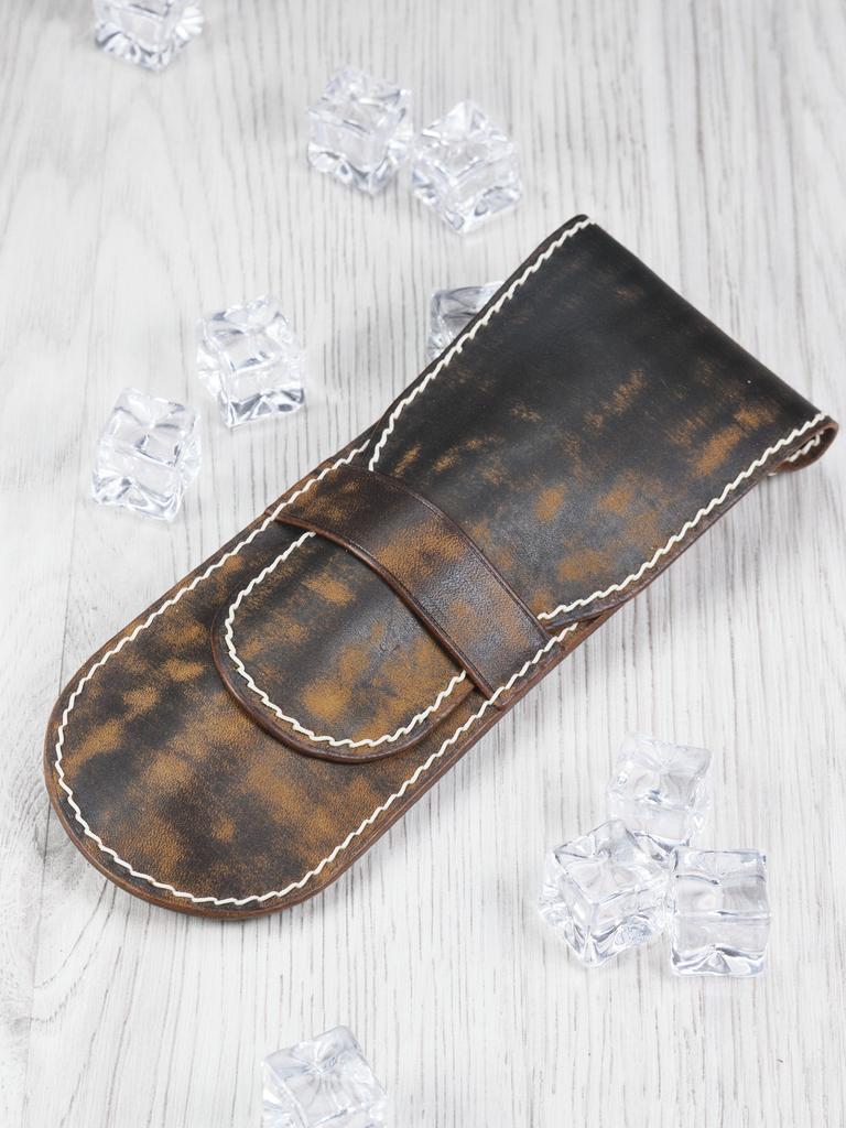 Кожаный пенал для холдера. Corten Steel. с клапаном