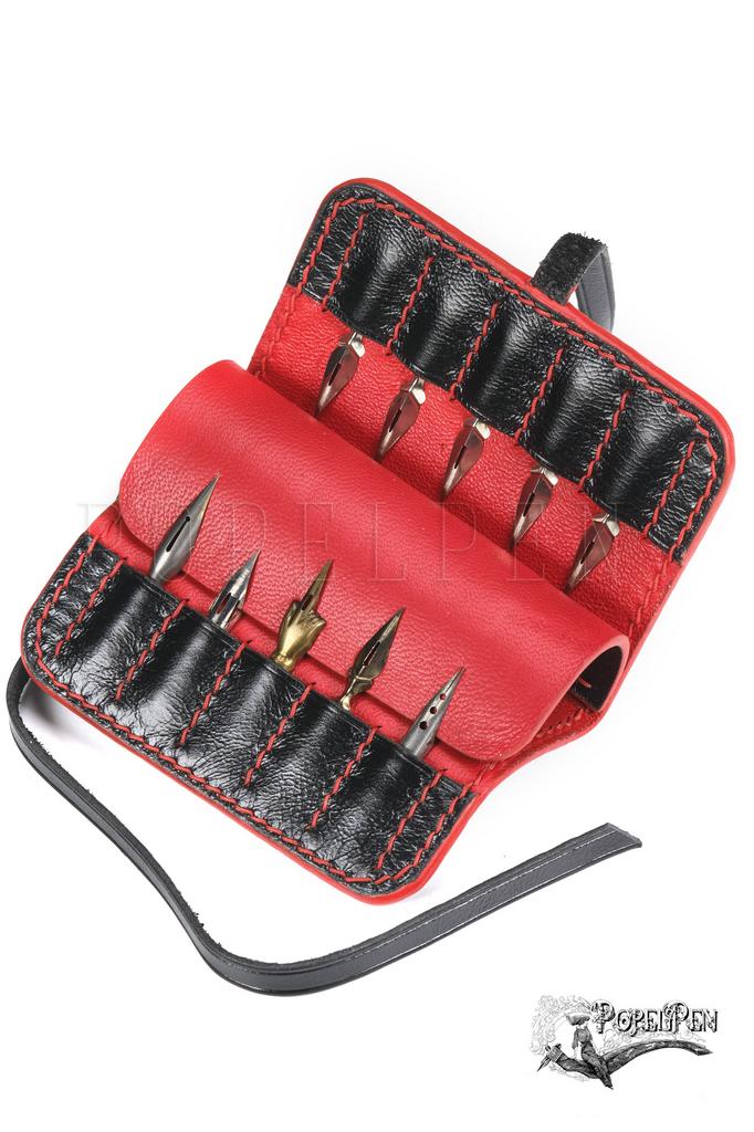 Кожаный пенал для перьев "Red Cardinal"