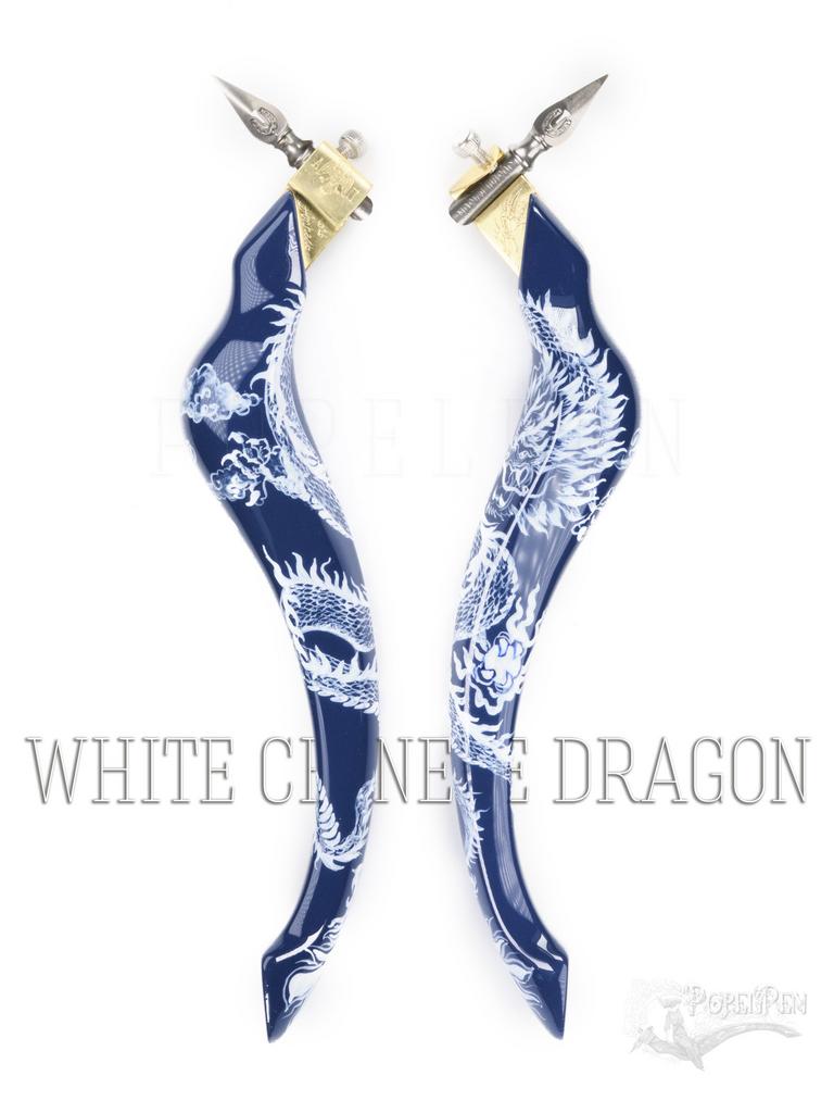 Держатель пера "Белый Дракон на Синем"