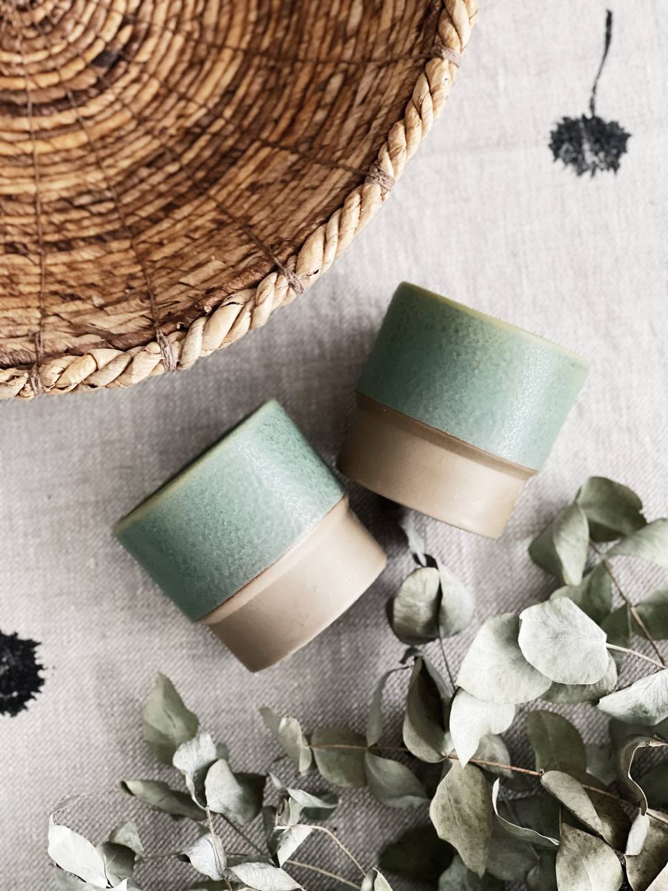 Forest green coffee glass "Tetriflat"