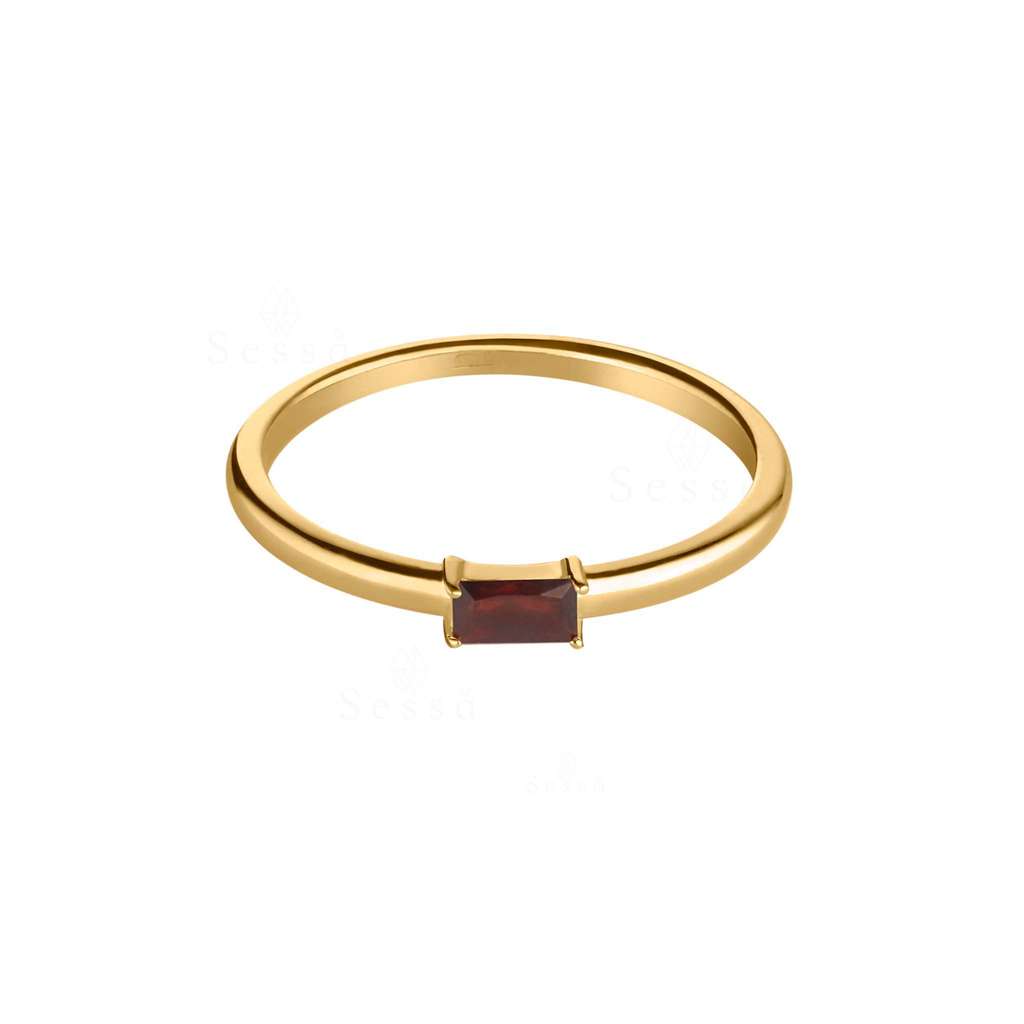 Кольцо Reya из серебра, позолота SESSA с камнем