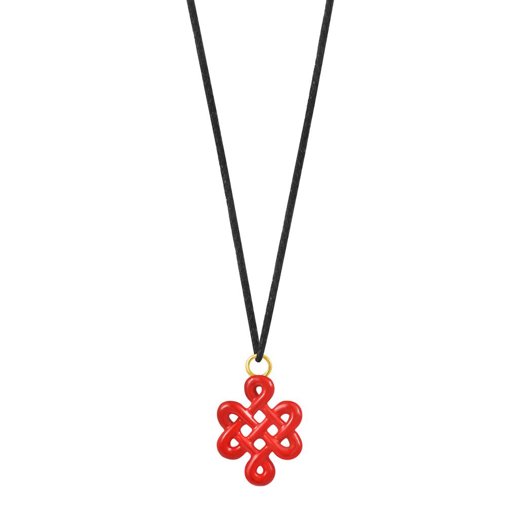 Подвеска Endless small из серебра, позолота SESSA с красной эмалью
