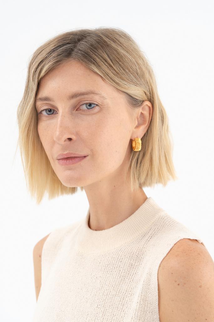 Серьги Дюны из серебра, позолота SESSA